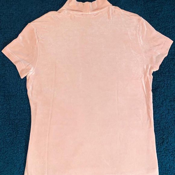 Shimmery Pink Frazier Lawrence Turtle-Neck T-Shirt M - Picture 3 of 3